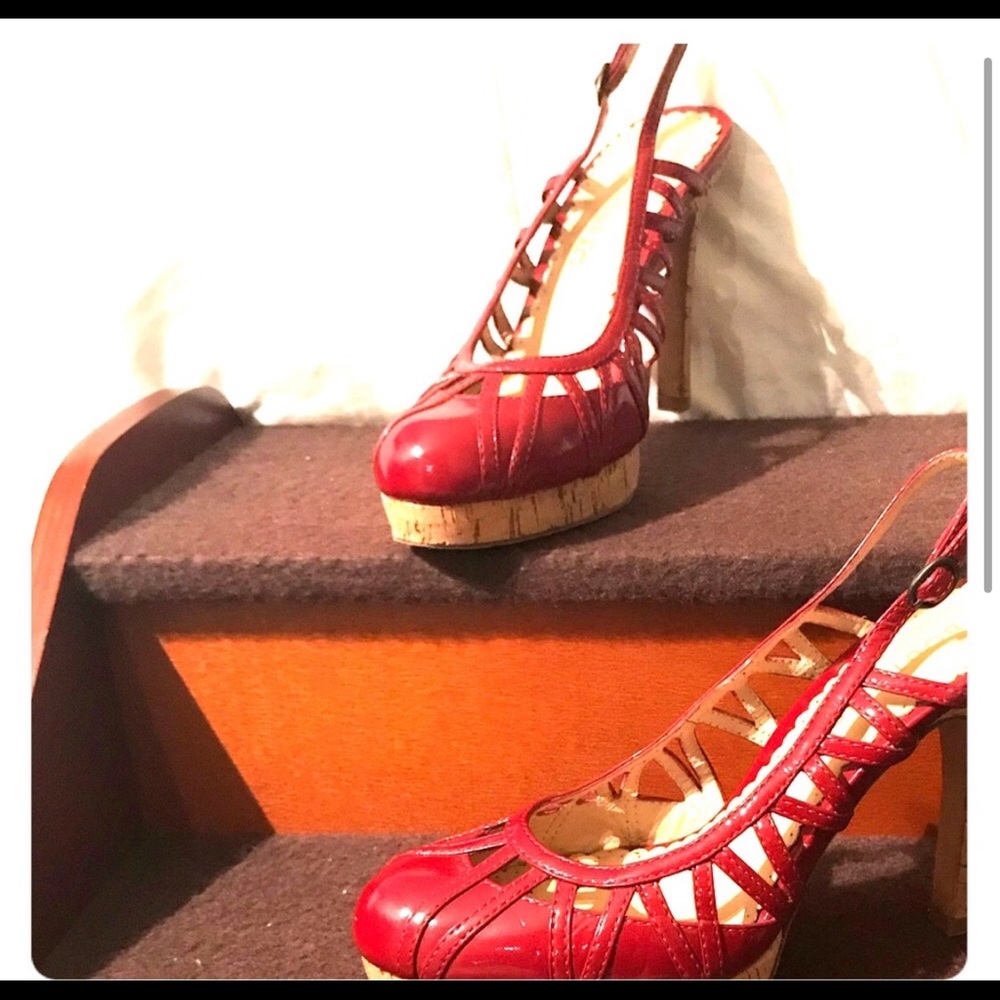 Boutique 58 Red Patent Leather Sandals.